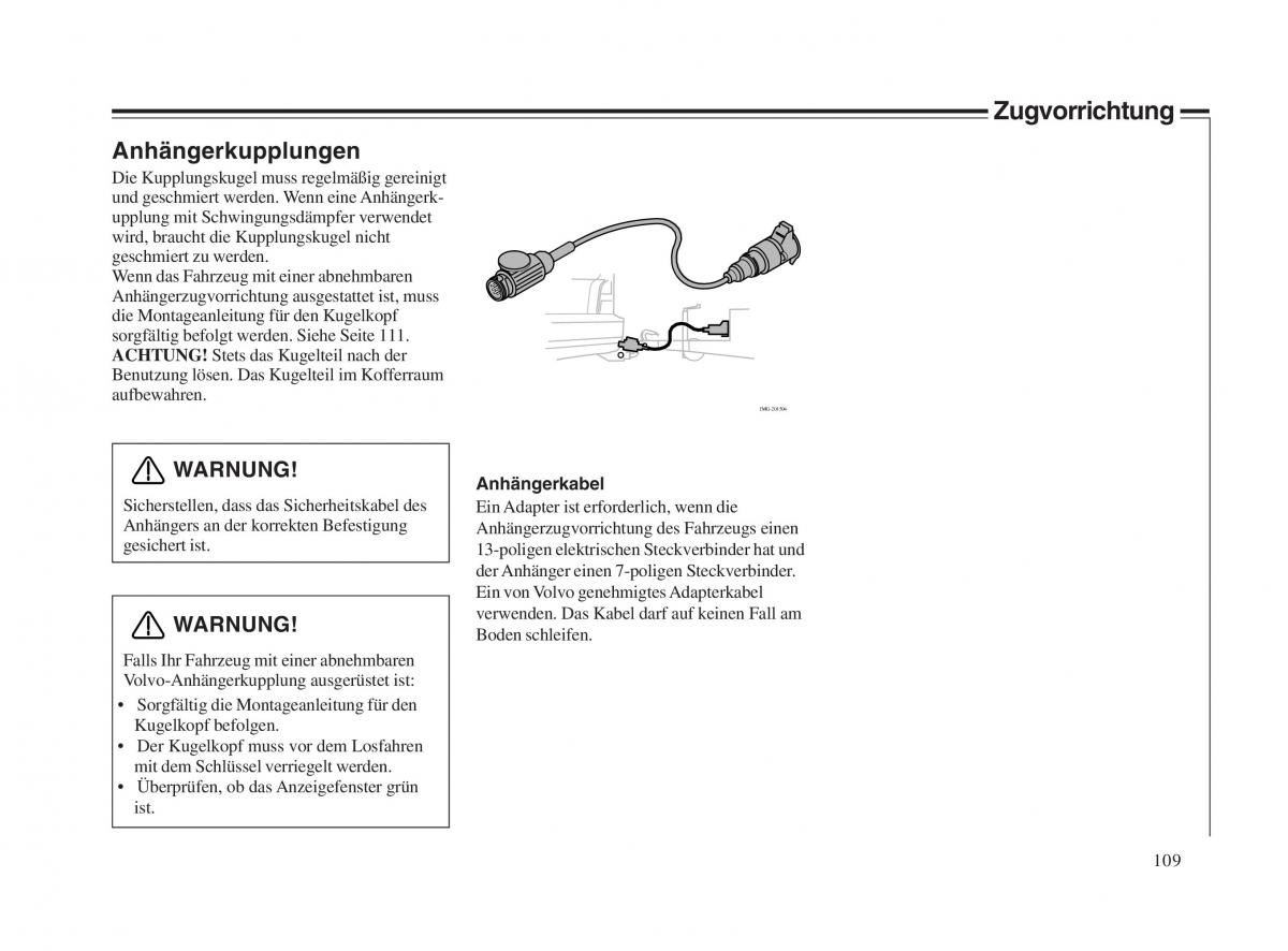 Volvo V70 II 2 Handbuch / page 110