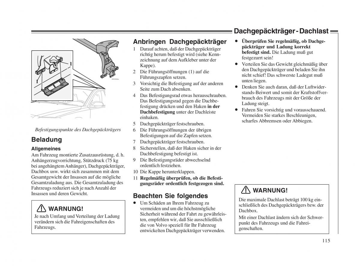 Volvo V70 II 2 Handbuch / page 116