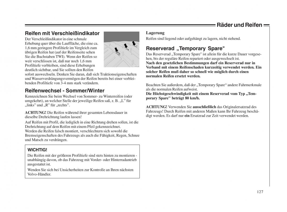 Volvo V70 II 2 Handbuch / page 128