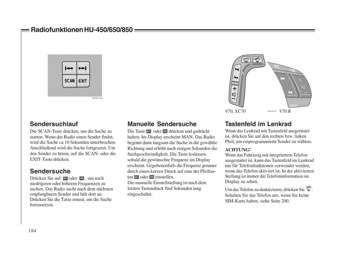 Volvo V70 II 2 Handbuch / page 185