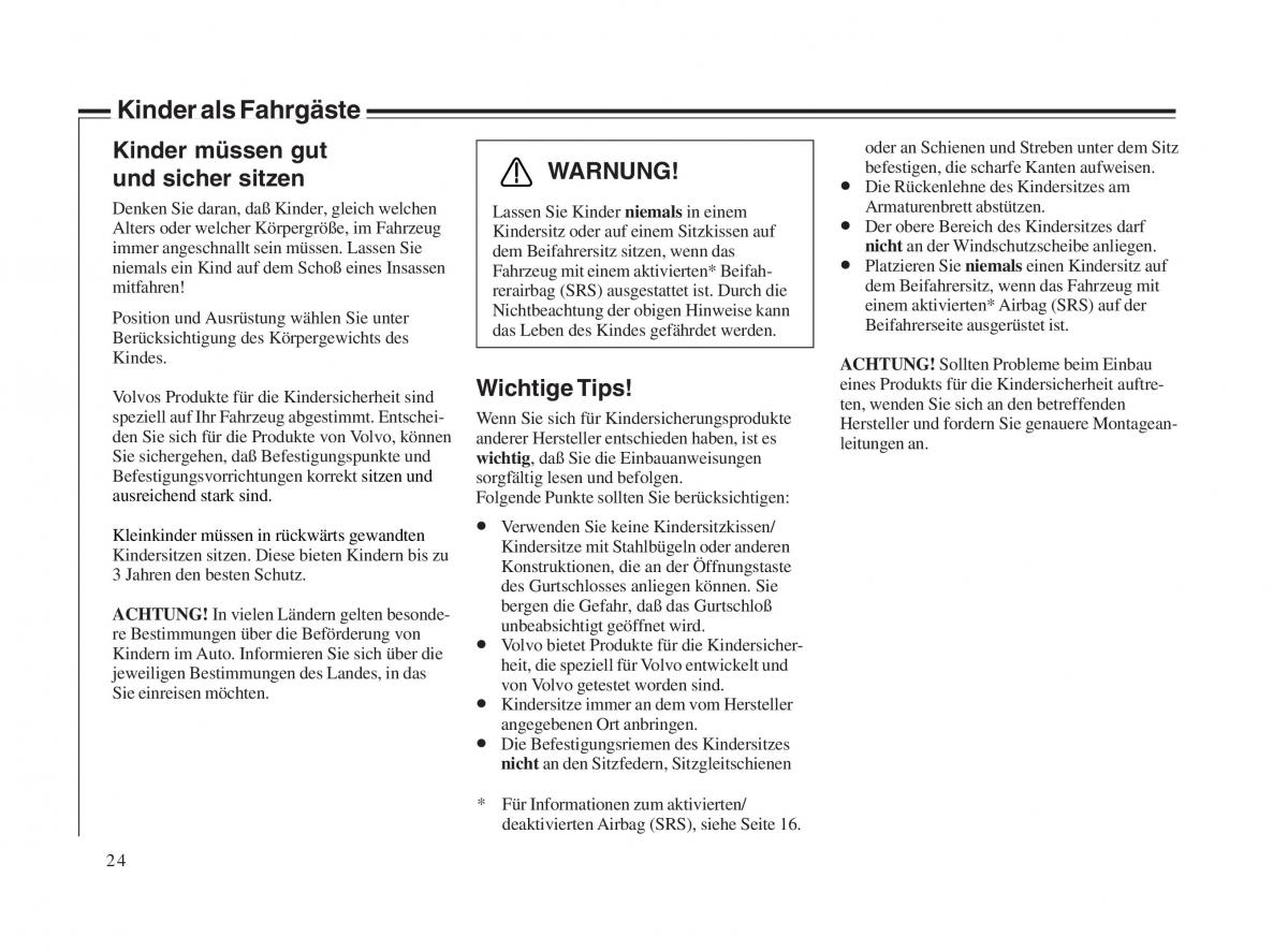 Volvo V70 II 2 Handbuch / page 25