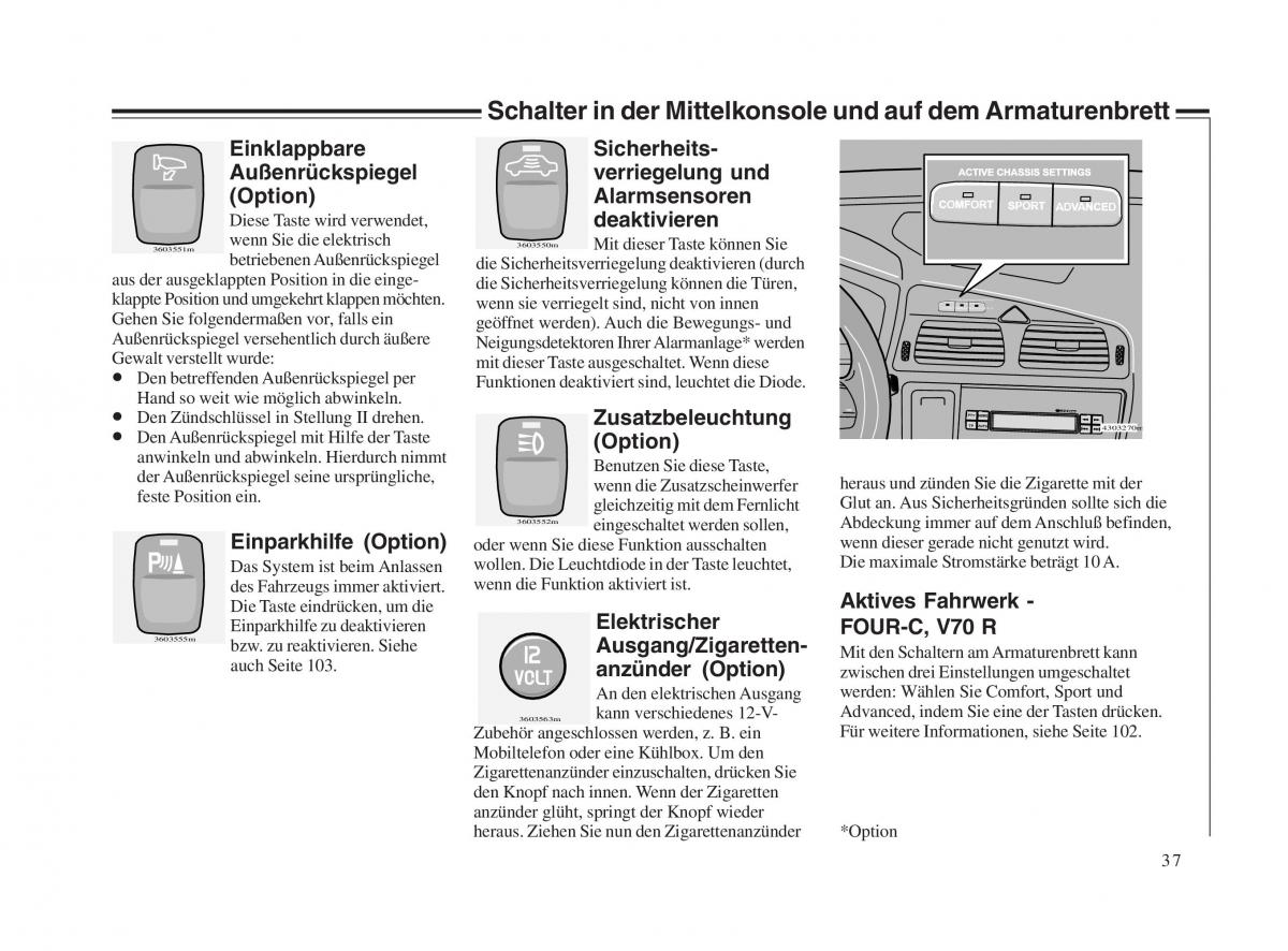 Volvo V70 II 2 Handbuch / page 38