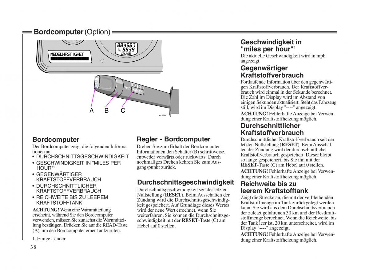 Volvo V70 II 2 Handbuch / page 39