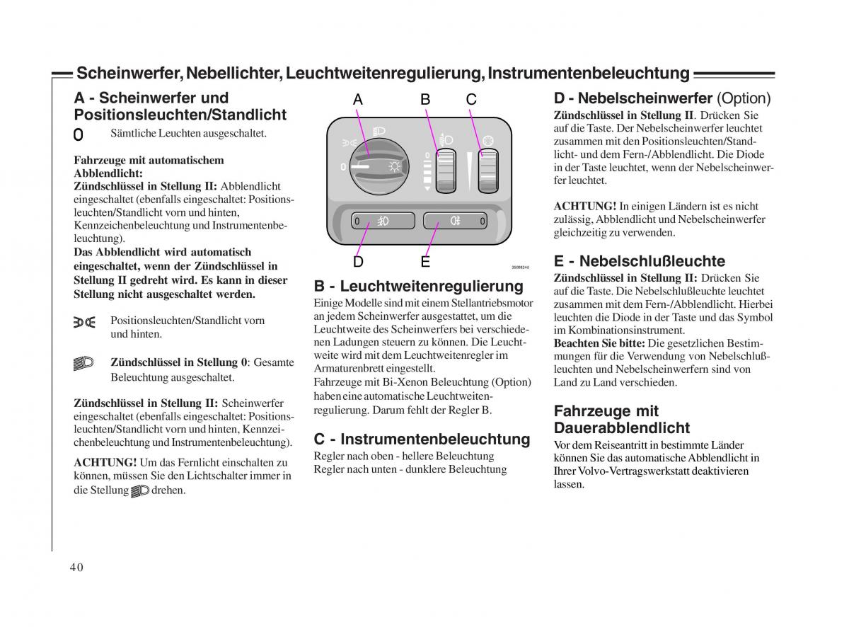 Volvo V70 II 2 Handbuch / page 41