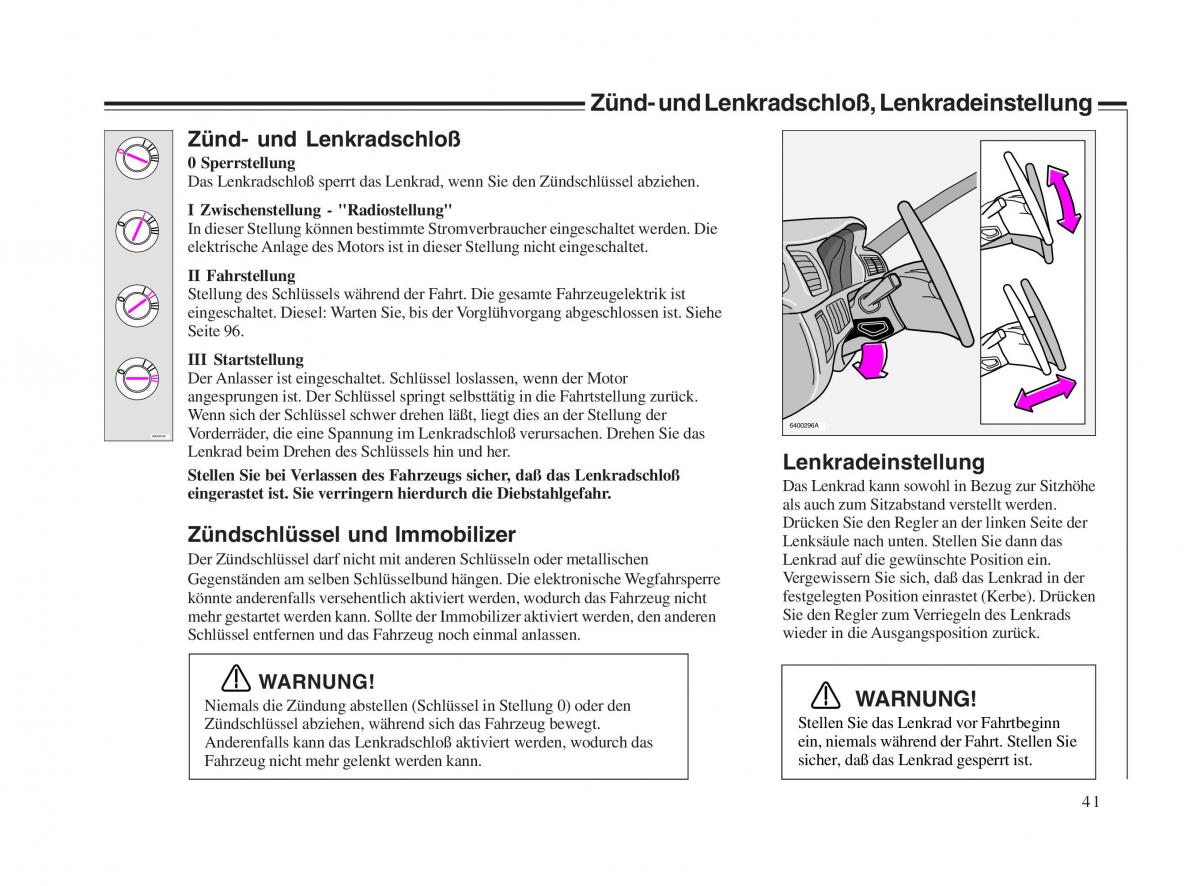 Volvo V70 II 2 Handbuch / page 42