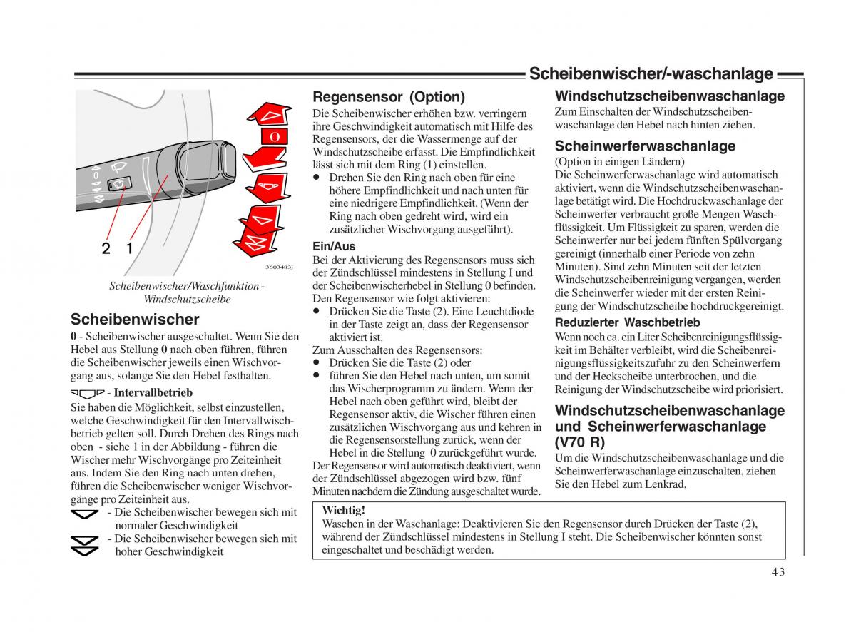 Volvo V70 II 2 Handbuch / page 44