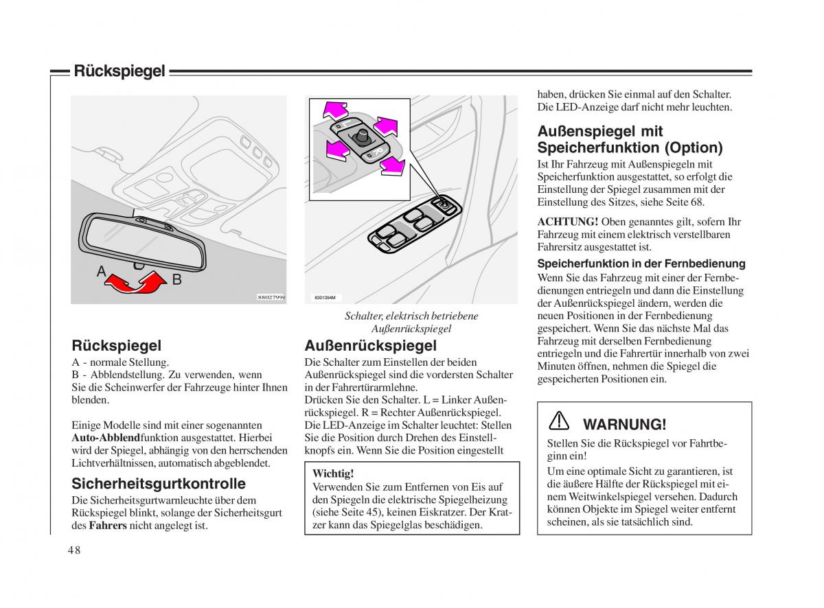 Volvo V70 II 2 Handbuch / page 49