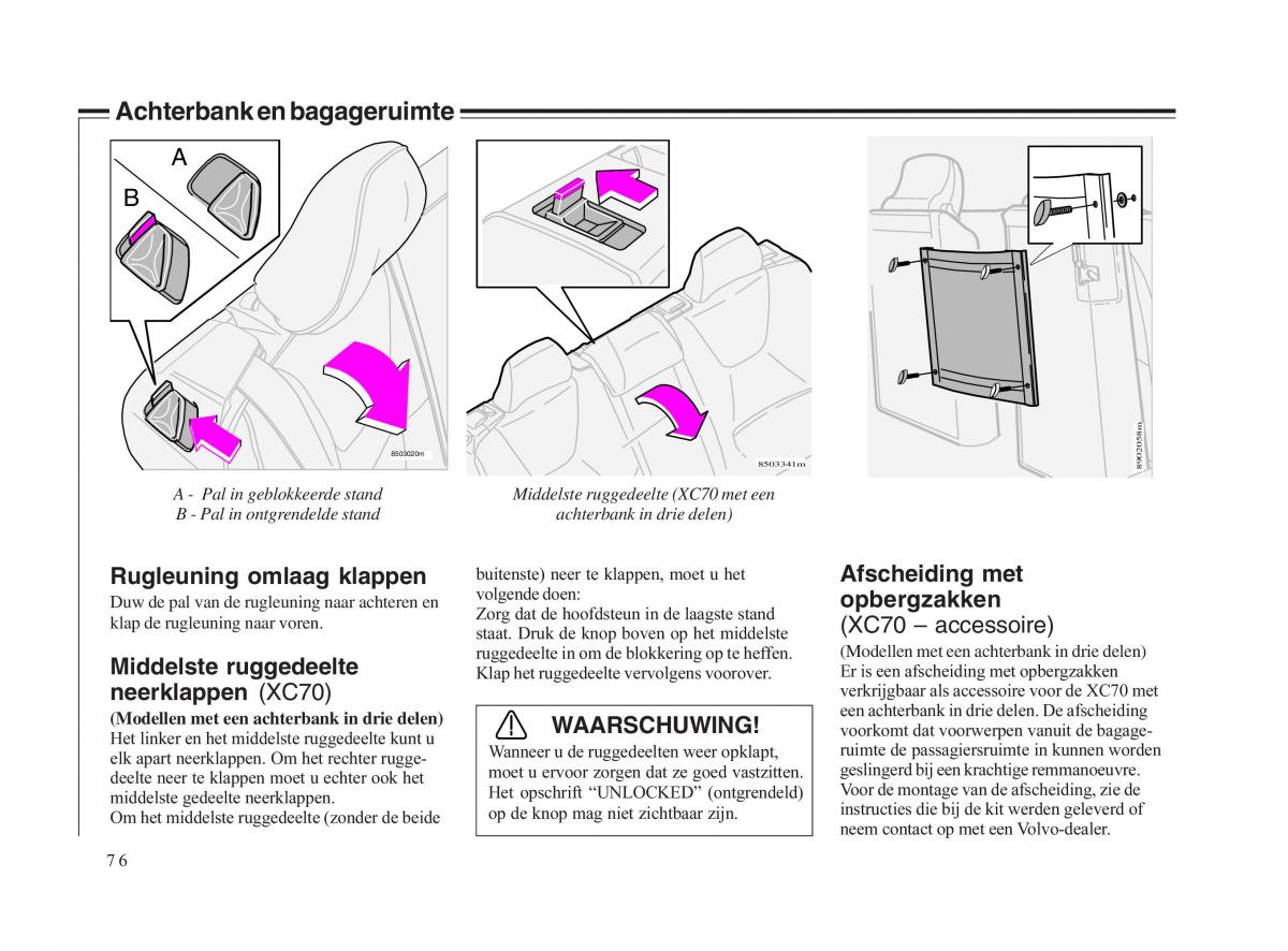 Volvo V70 II 2 handleiding / page 77