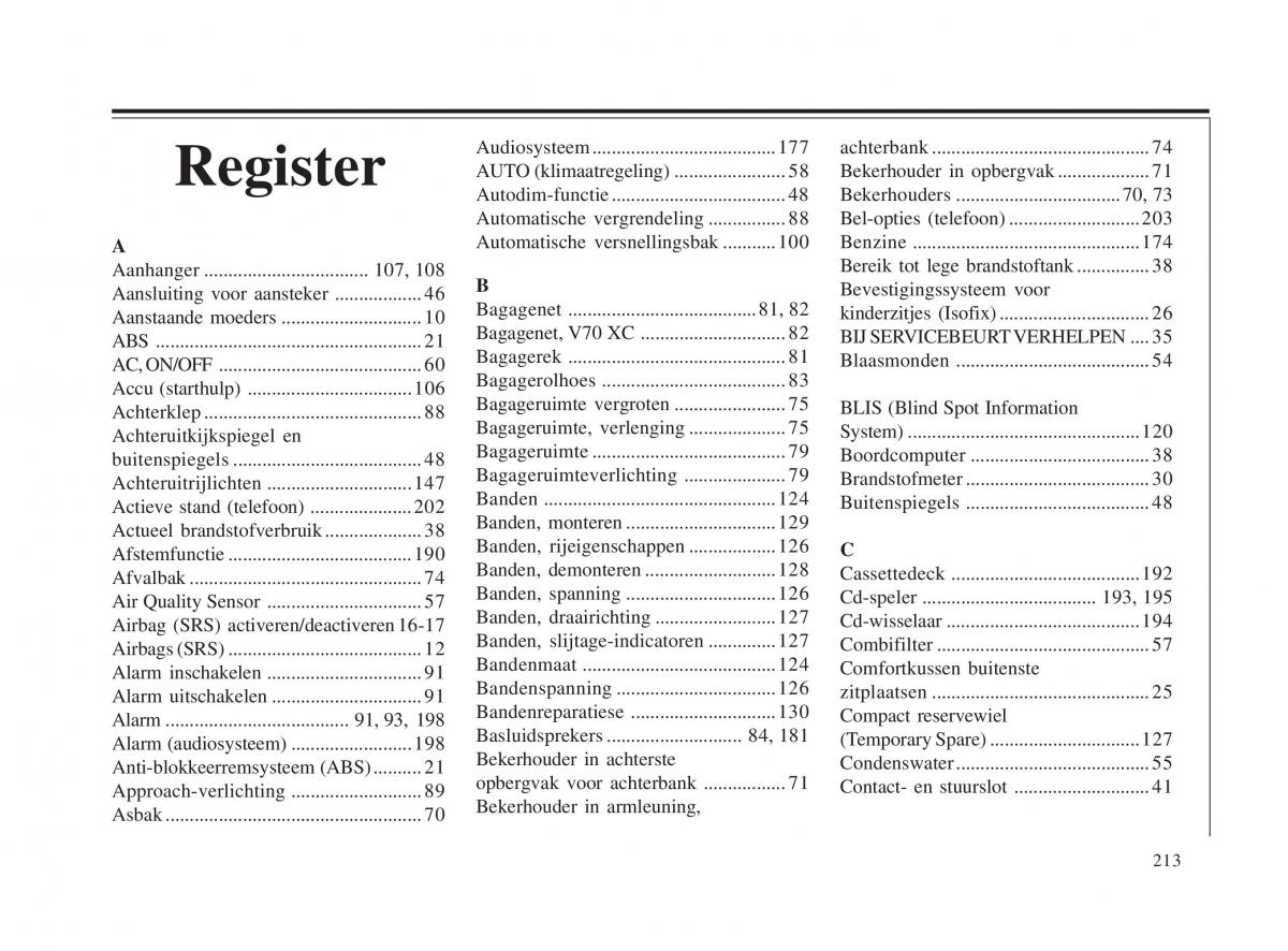 Volvo V70 II 2 handleiding / page 214