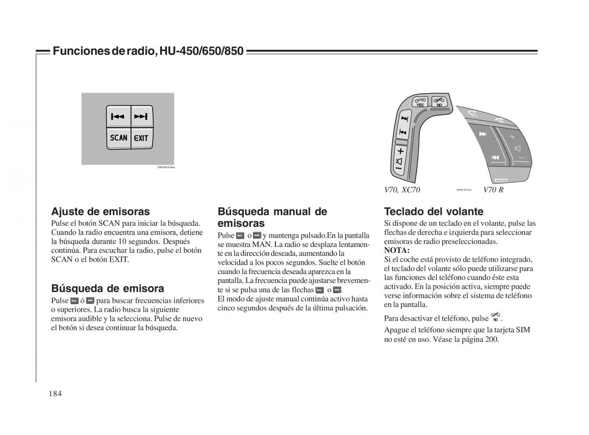 Volvo V70 II 2 manual del propietario / page 185