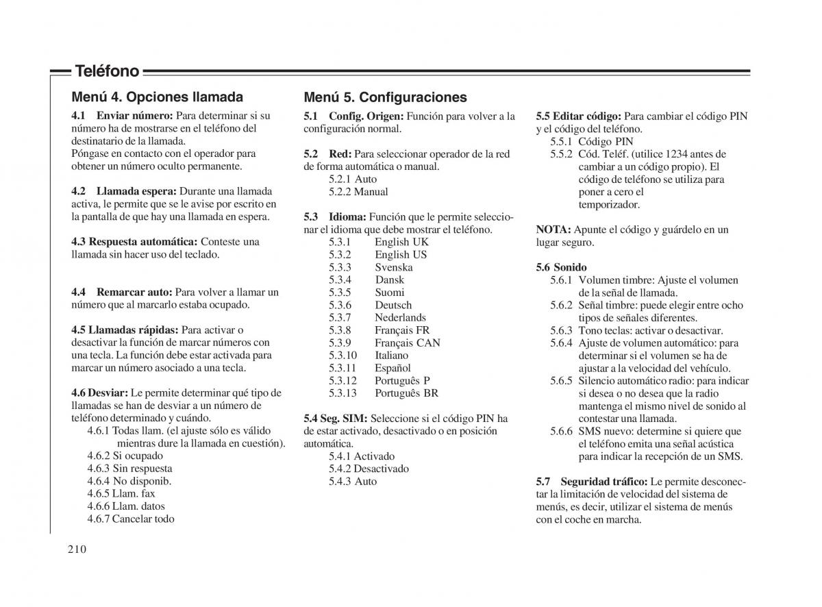 Volvo V70 II 2 manual del propietario / page 211