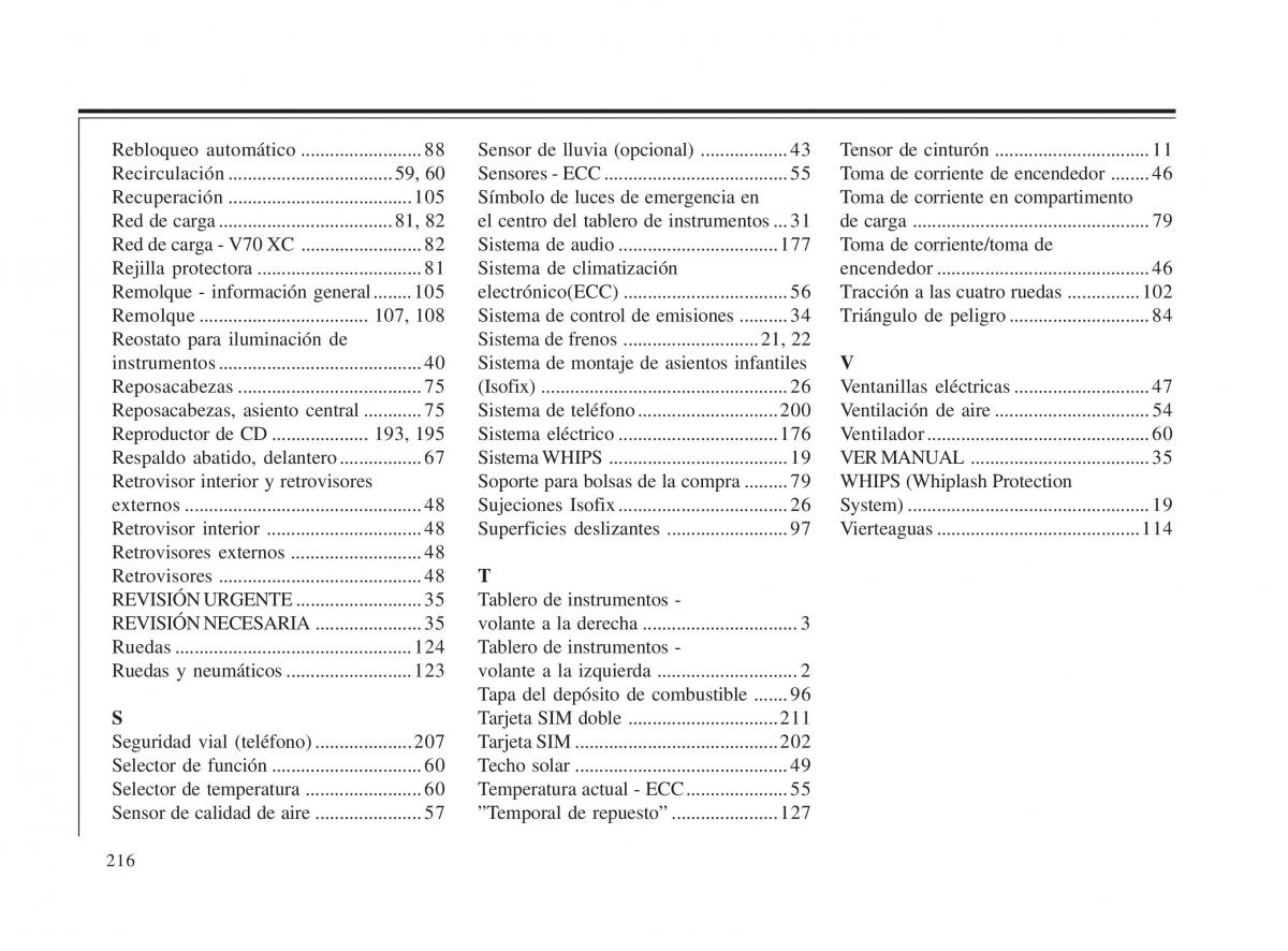 Volvo V70 II 2 manual del propietario / page 217