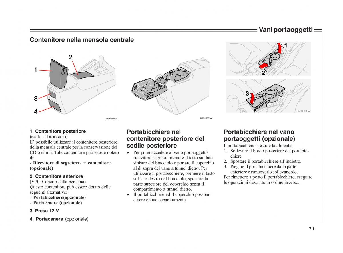 Volvo V70 II 2 manuale del proprietario / page 72