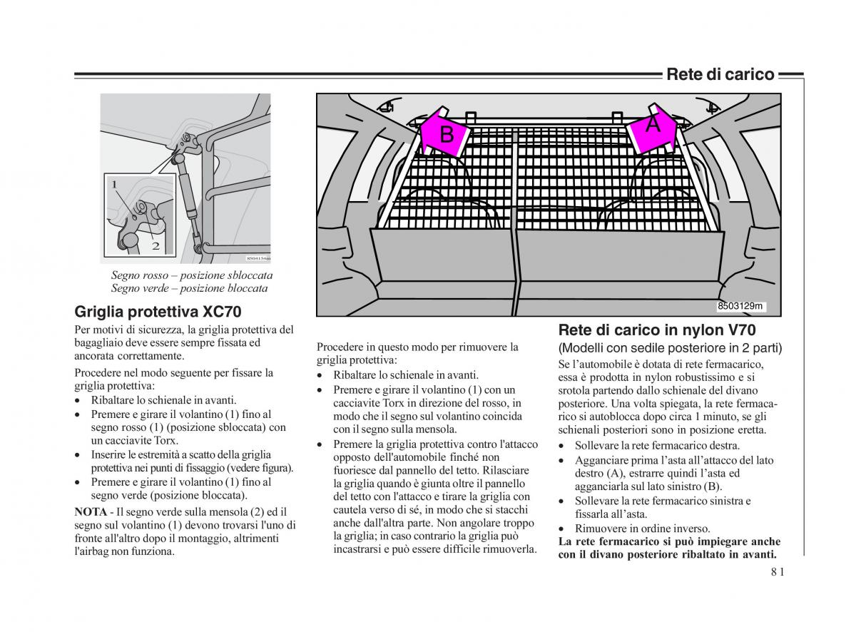 Volvo V70 II 2 manuale del proprietario / page 82