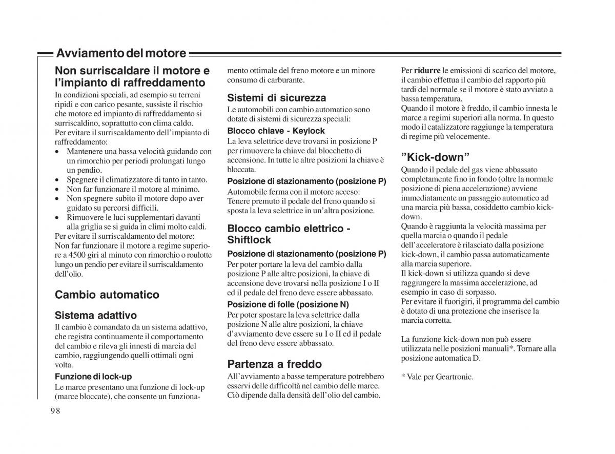 Volvo V70 II 2 manuale del proprietario / page 99