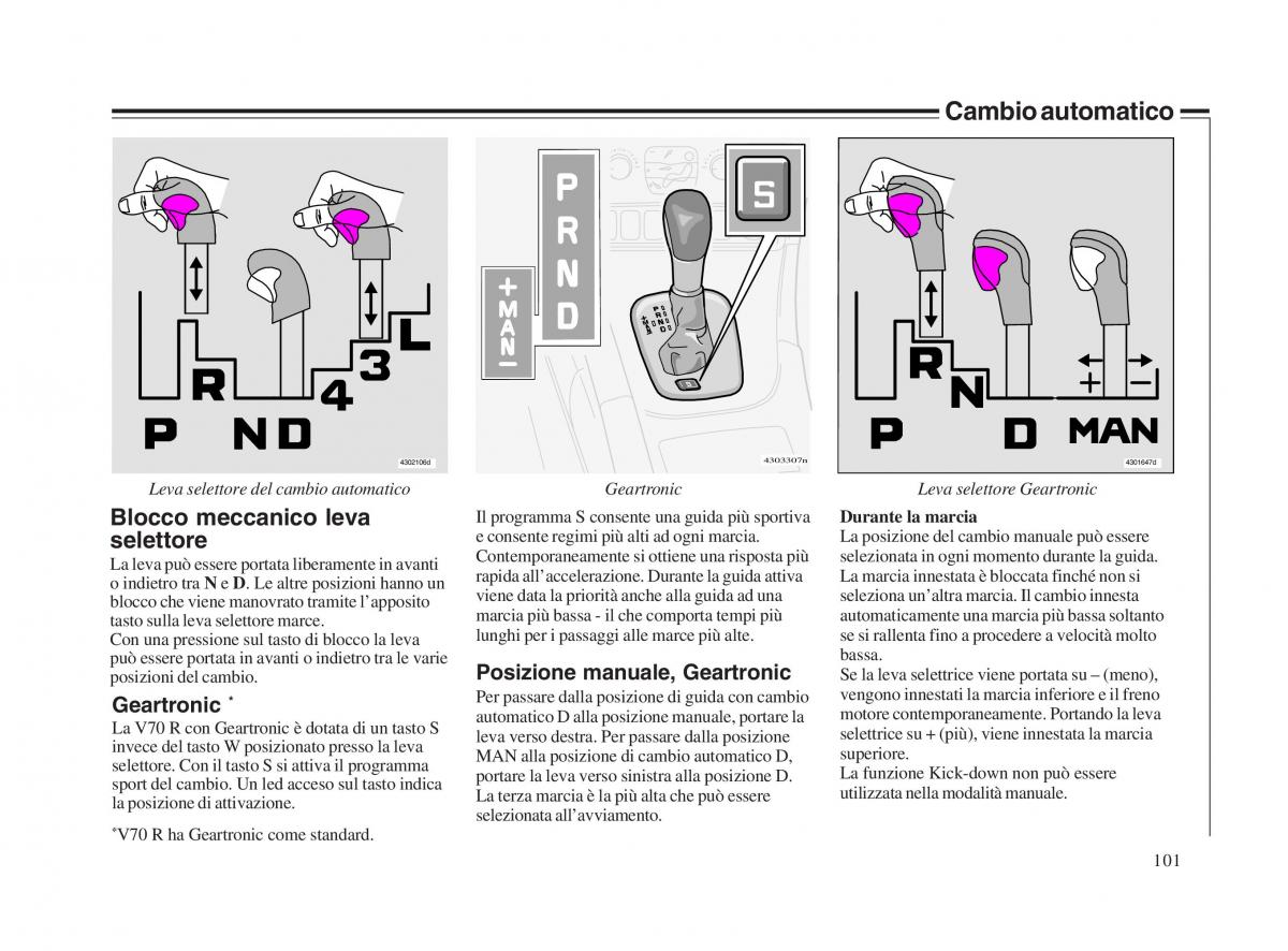 Volvo V70 II 2 manuale del proprietario / page 102