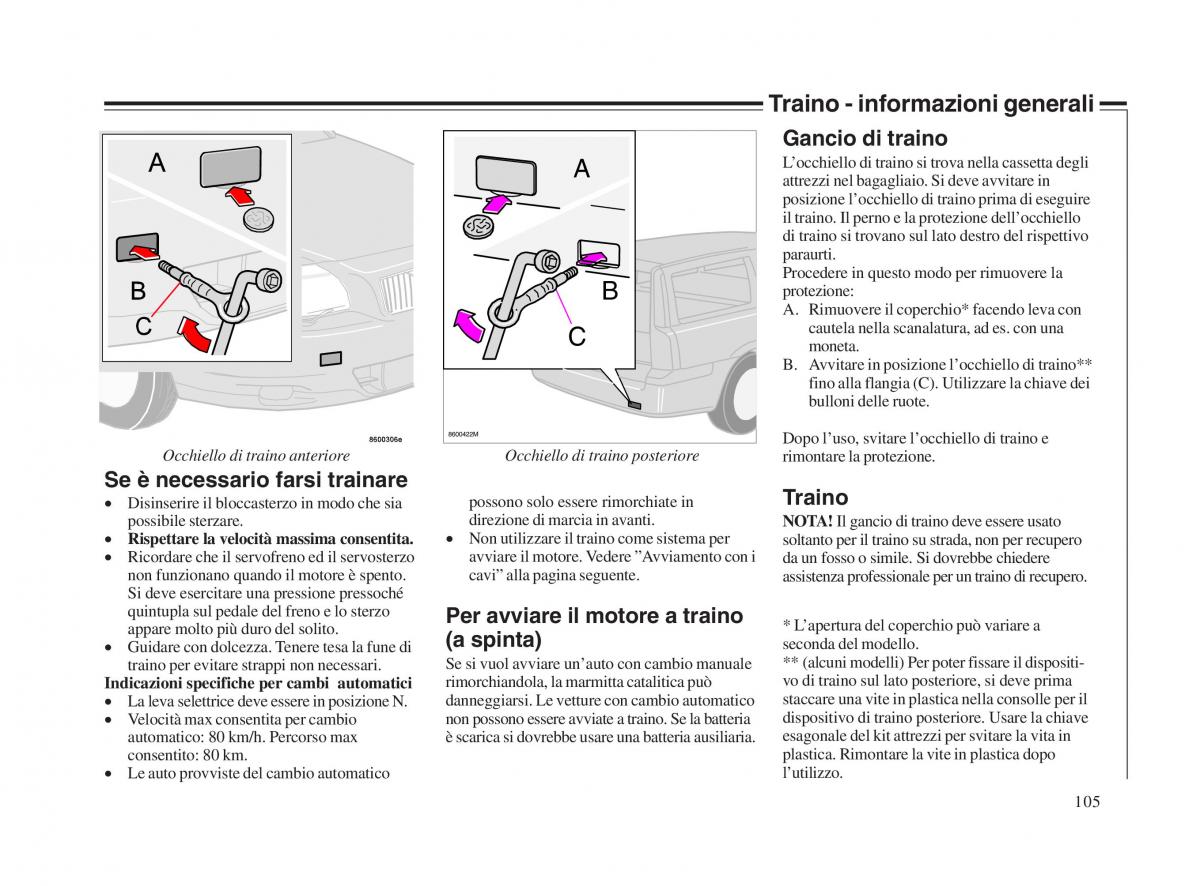 Volvo V70 II 2 manuale del proprietario / page 106