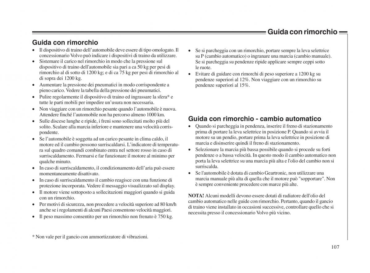 Volvo V70 II 2 manuale del proprietario / page 108