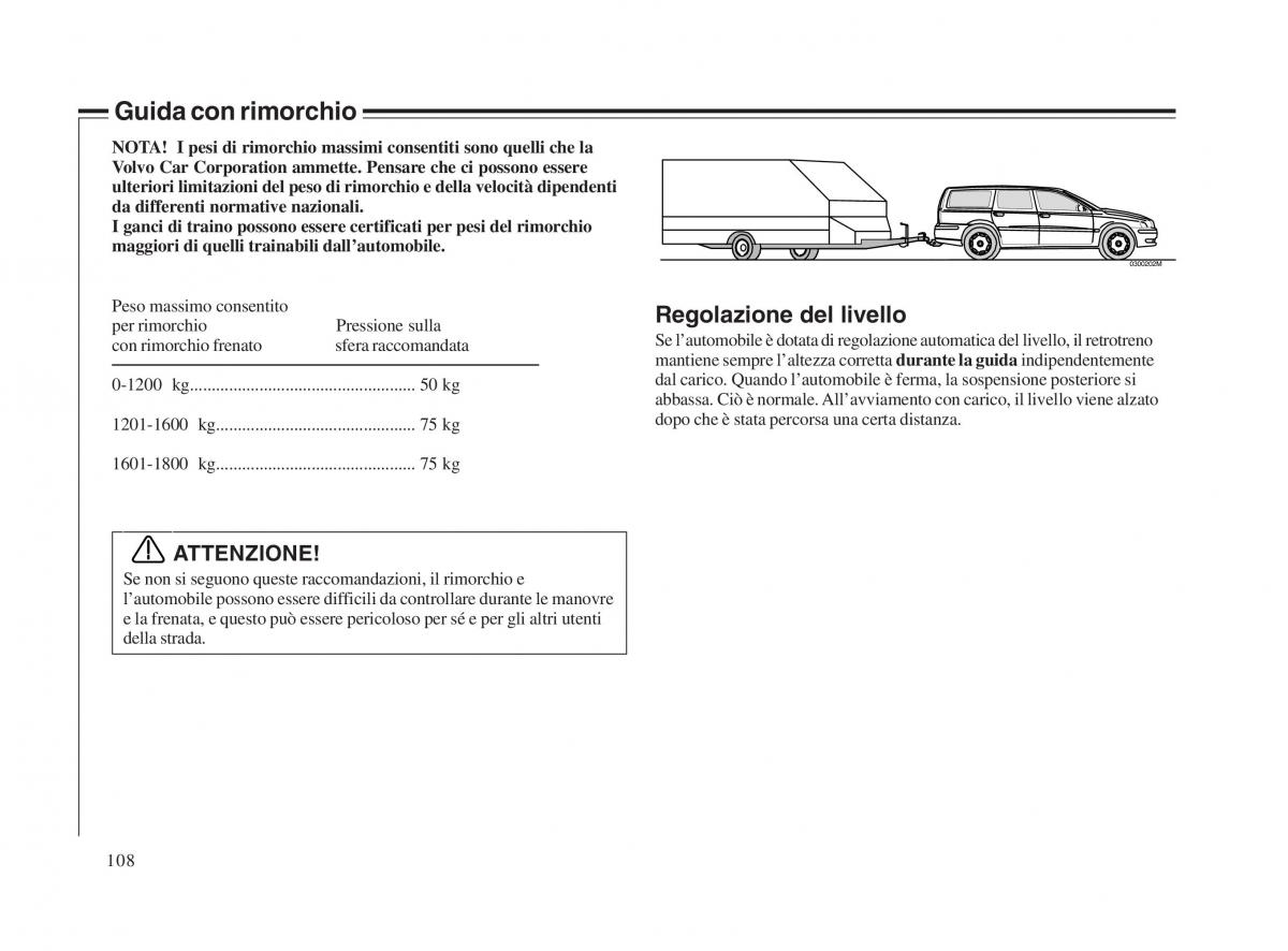 Volvo V70 II 2 manuale del proprietario / page 109