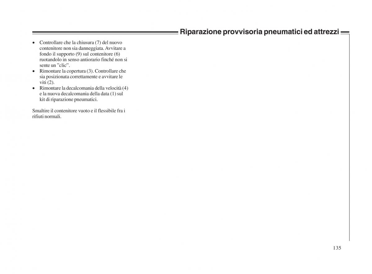 Volvo V70 II 2 manuale del proprietario / page 136