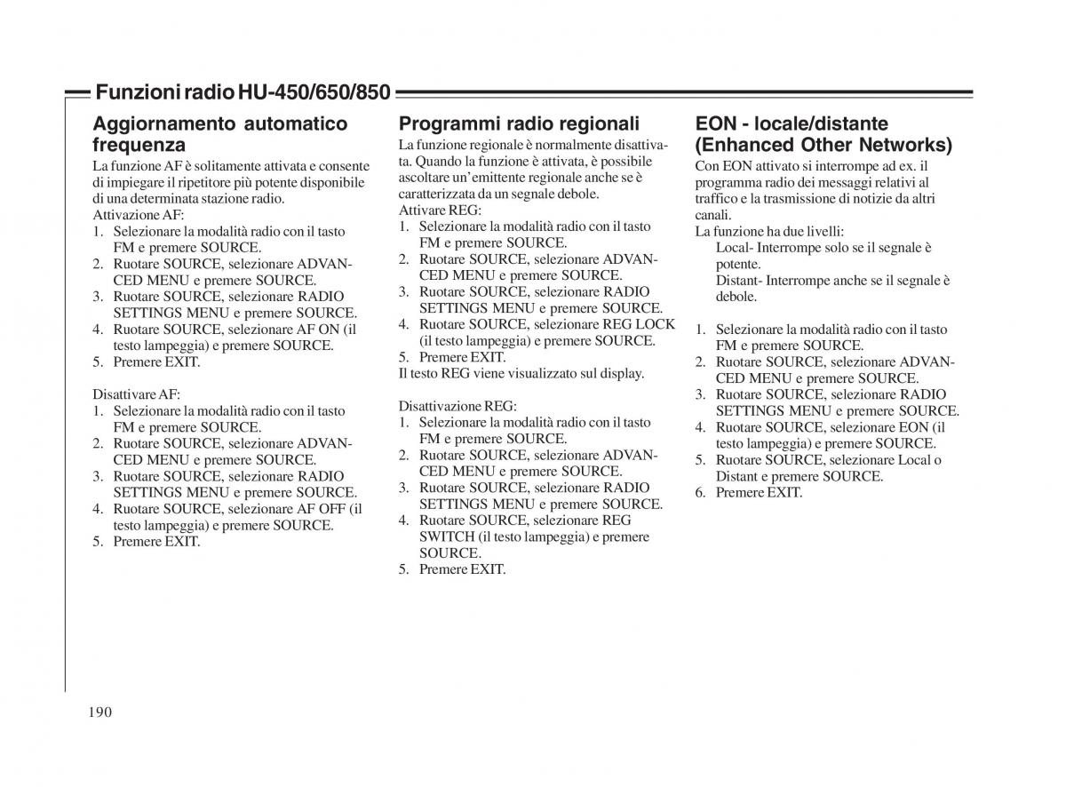 Volvo V70 II 2 manuale del proprietario / page 191