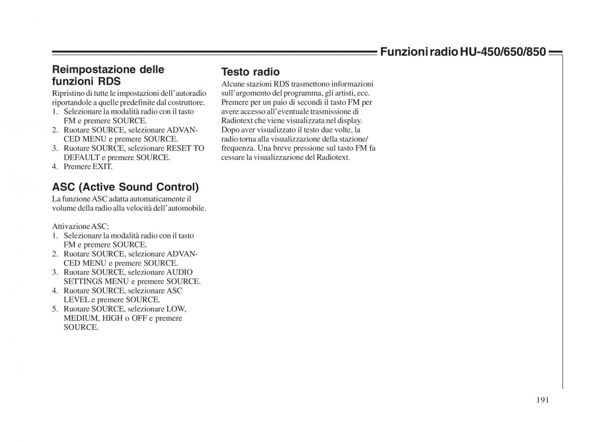 Volvo V70 II 2 manuale del proprietario / page 192