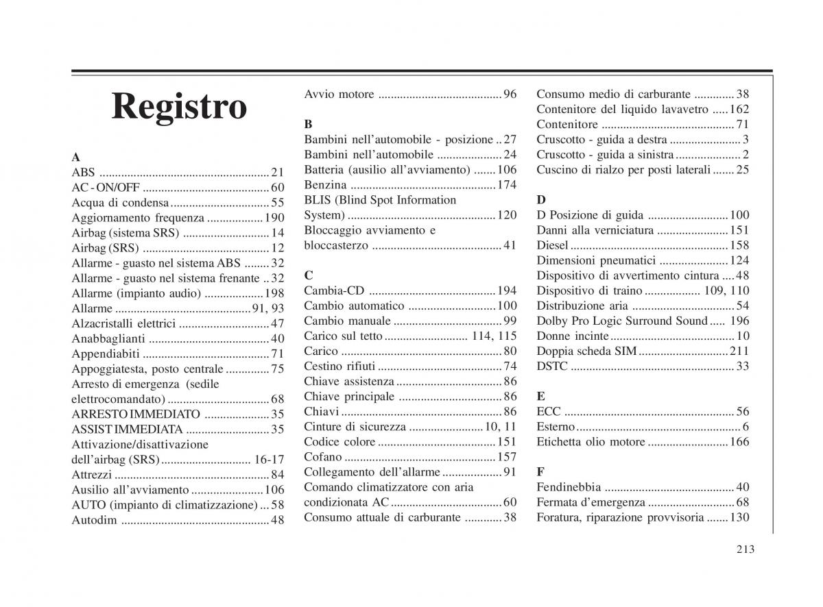 Volvo V70 II 2 manuale del proprietario / page 214