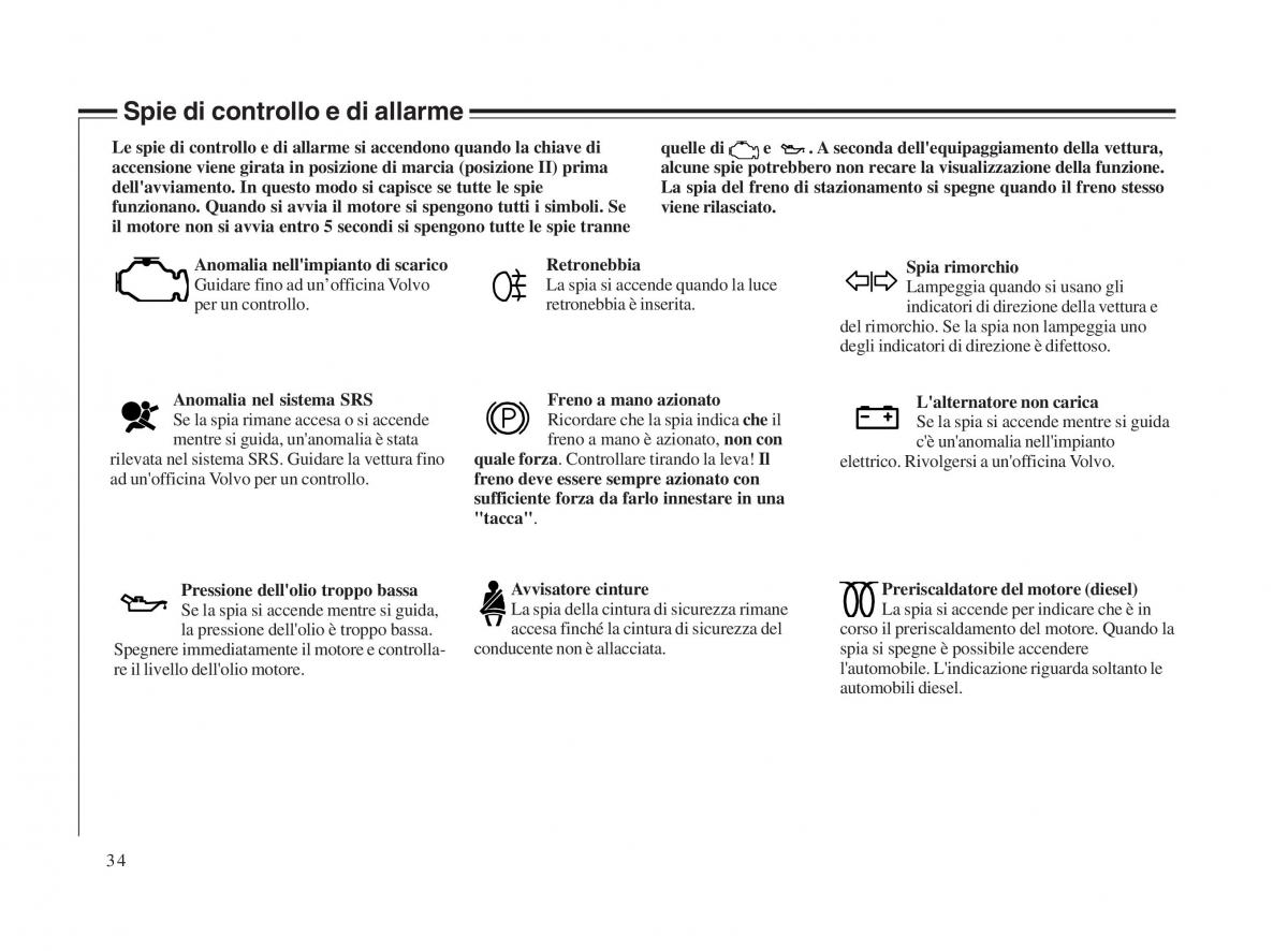 Volvo V70 II 2 manuale del proprietario / page 35