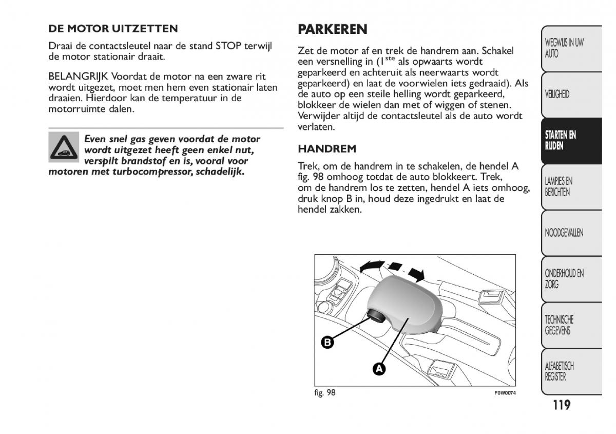 Fiat Panda III 3 handleiding / page 125