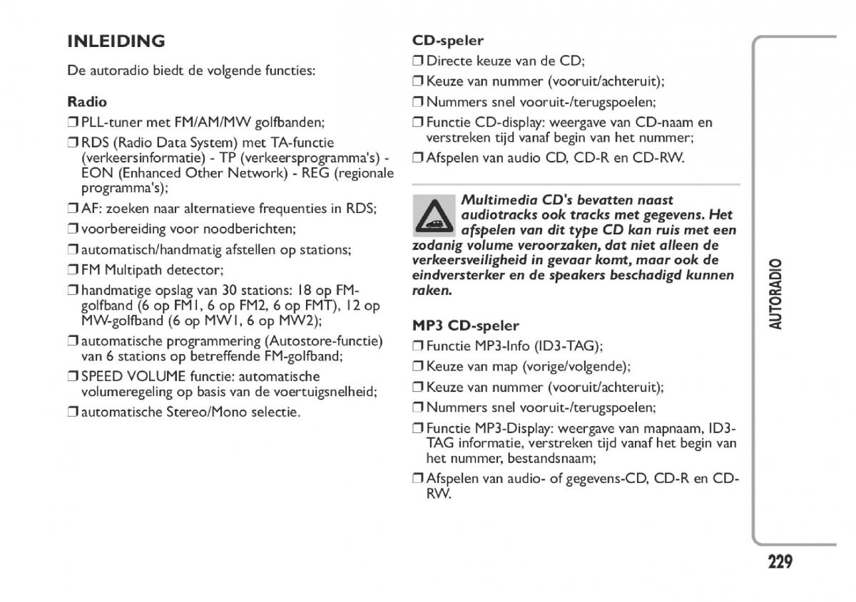 Fiat Panda III 3 handleiding / page 235