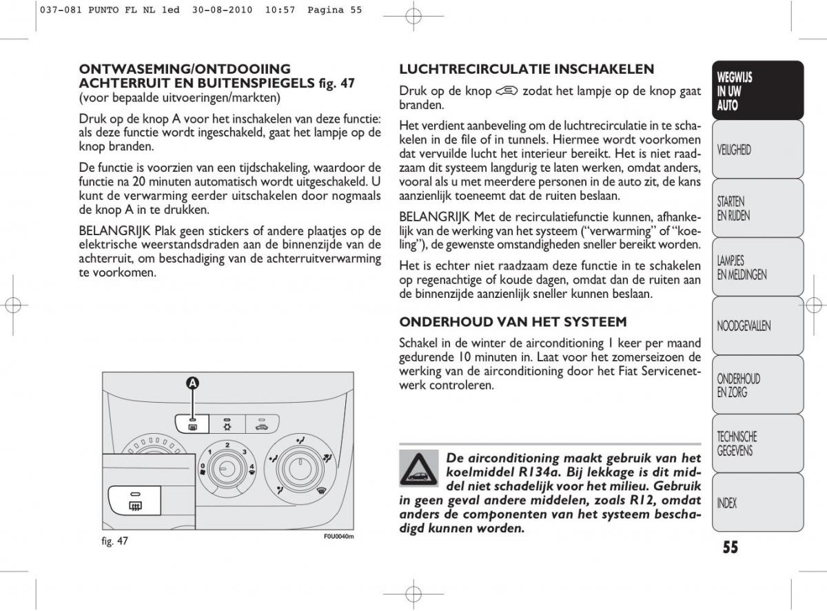 Fiat Punto Evo handleiding / page 57