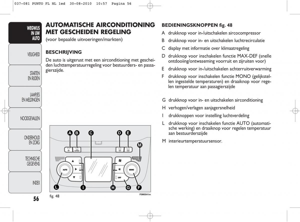 Fiat Punto Evo handleiding / page 58