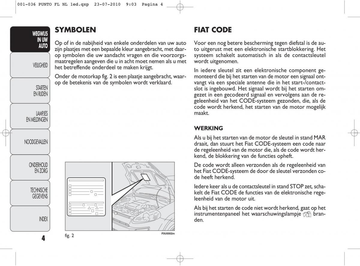 Fiat Punto Evo handleiding / page 6