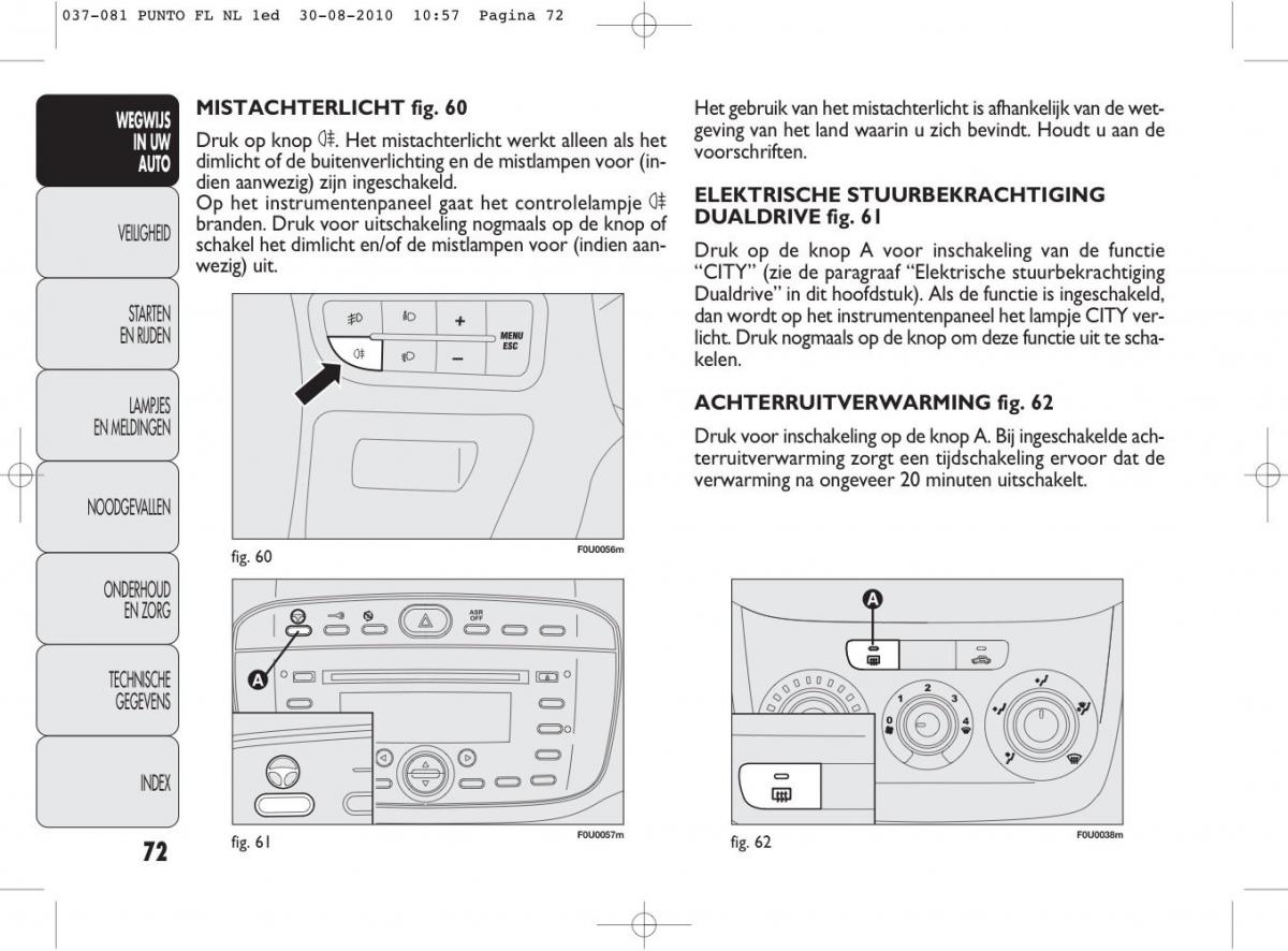 Fiat Punto Evo handleiding / page 74