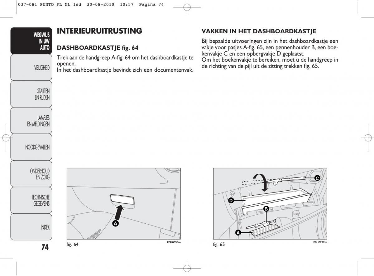 Fiat Punto Evo handleiding / page 76