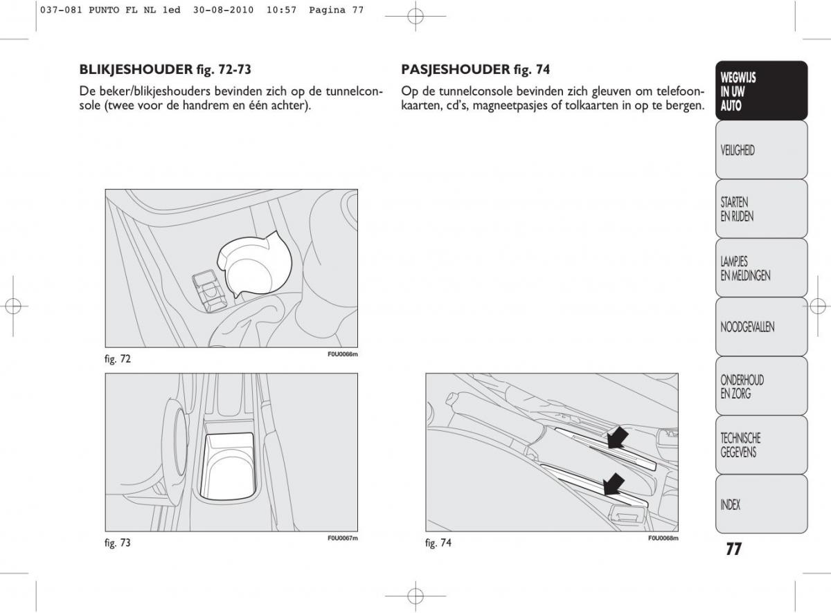 Fiat Punto Evo handleiding / page 79