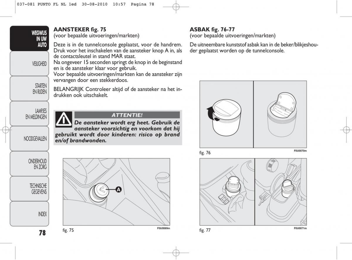 Fiat Punto Evo handleiding / page 80