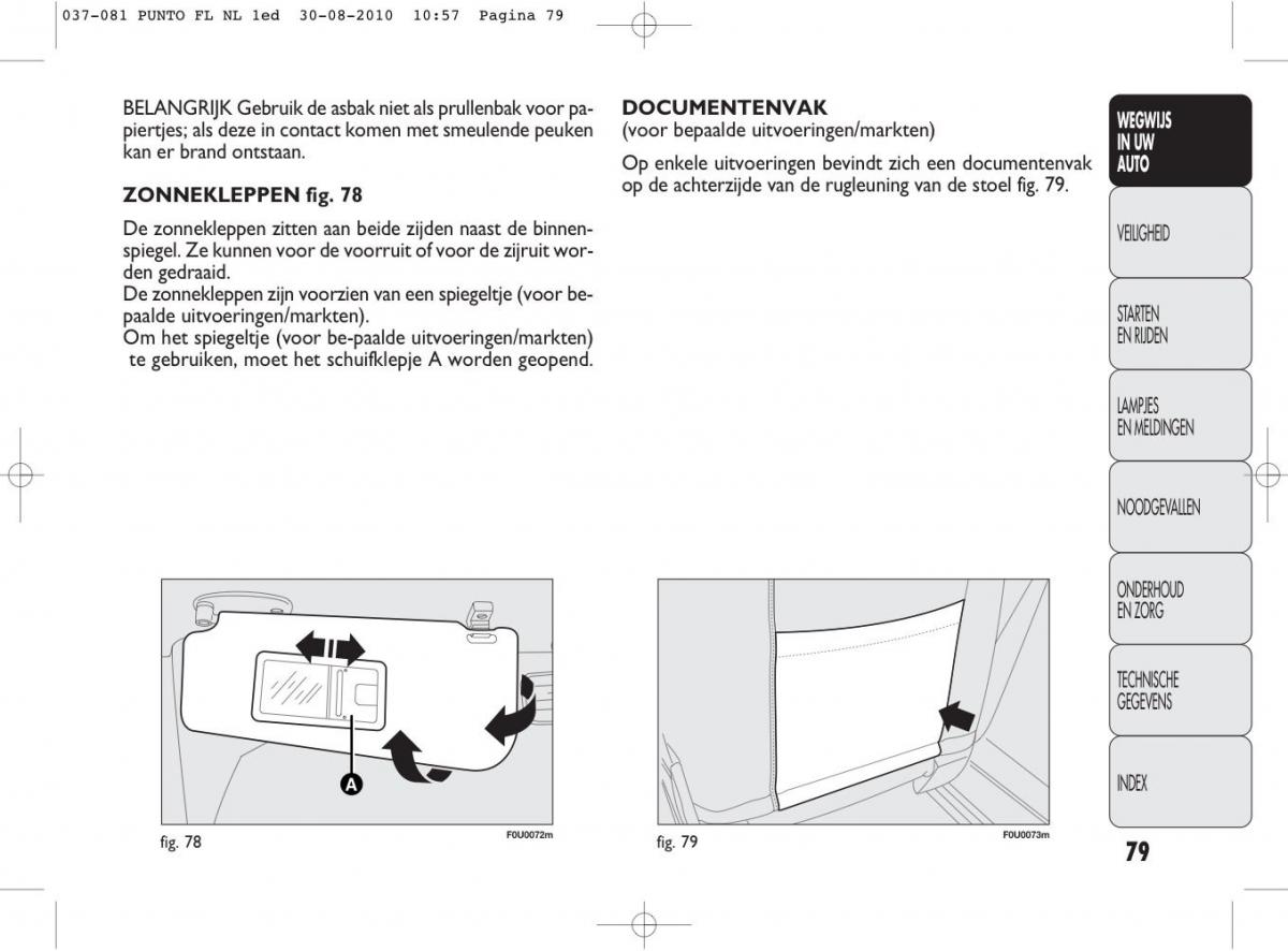 Fiat Punto Evo handleiding / page 81