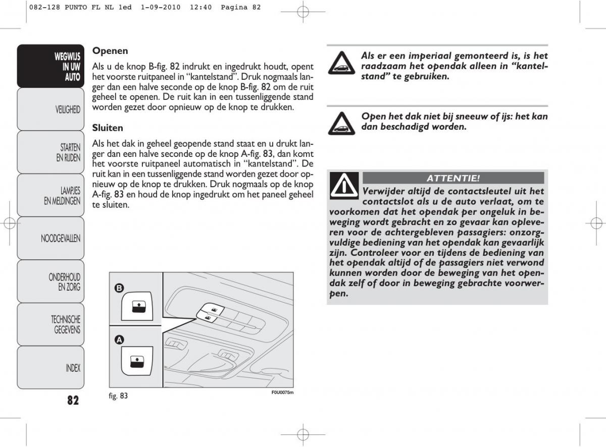 Fiat Punto Evo handleiding / page 84