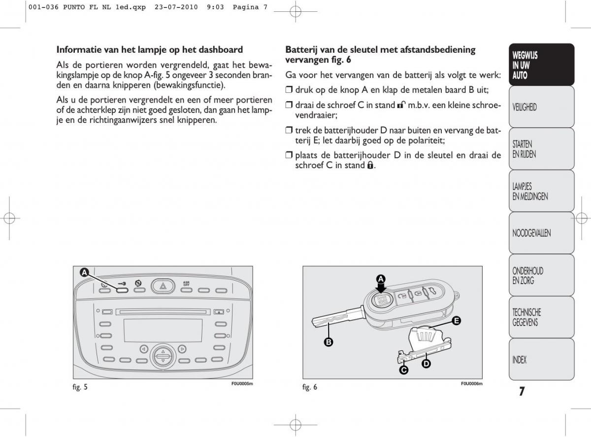 Fiat Punto Evo handleiding / page 9