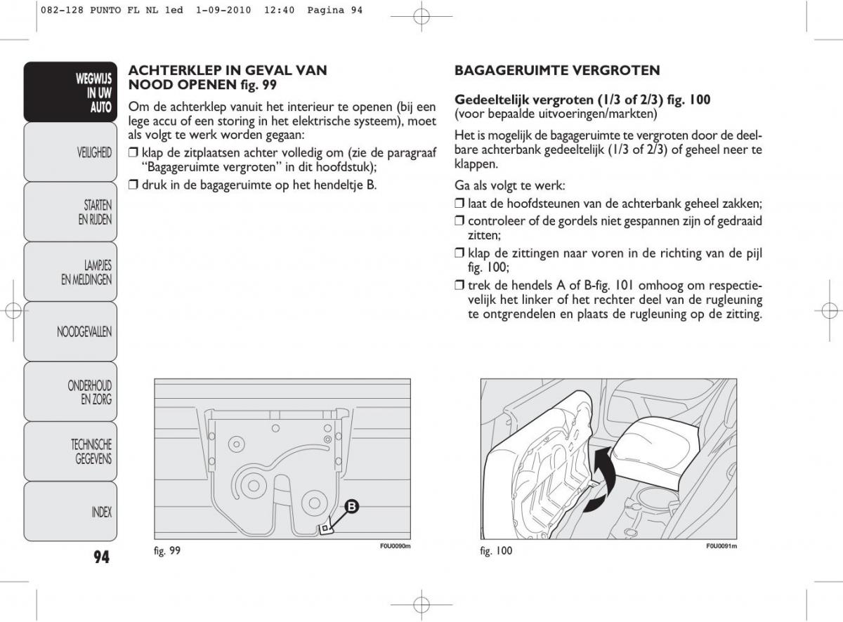 Fiat Punto Evo handleiding / page 96