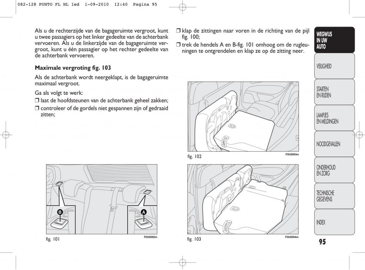 Fiat Punto Evo handleiding / page 97