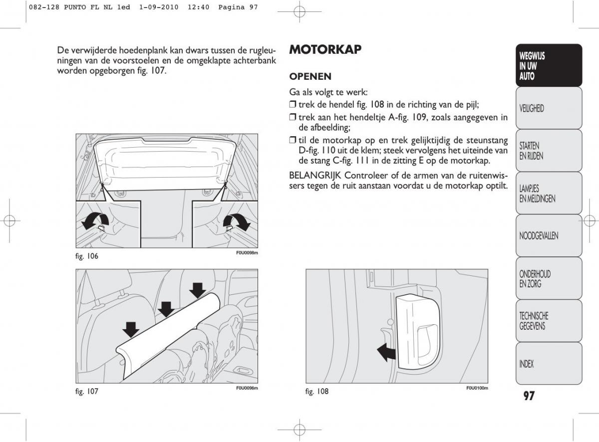 Fiat Punto Evo handleiding / page 99