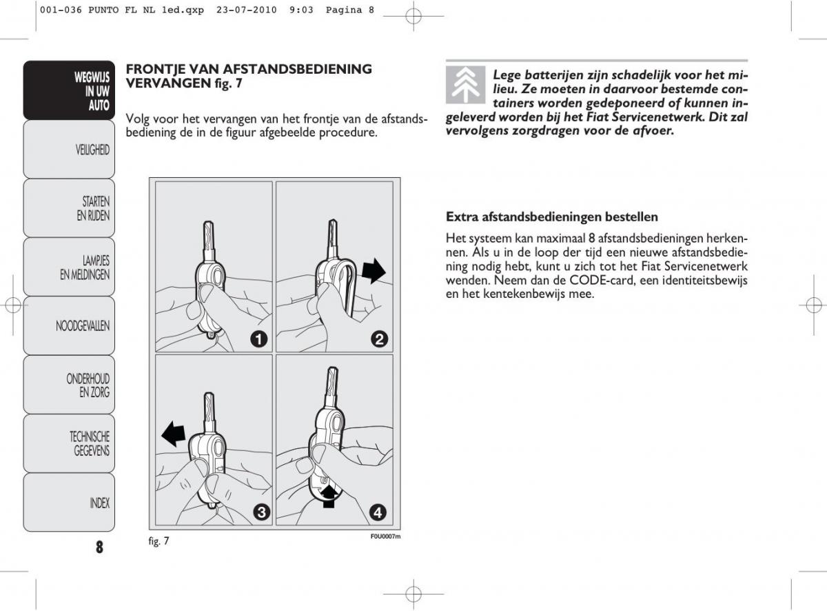 Fiat Punto Evo handleiding / page 10