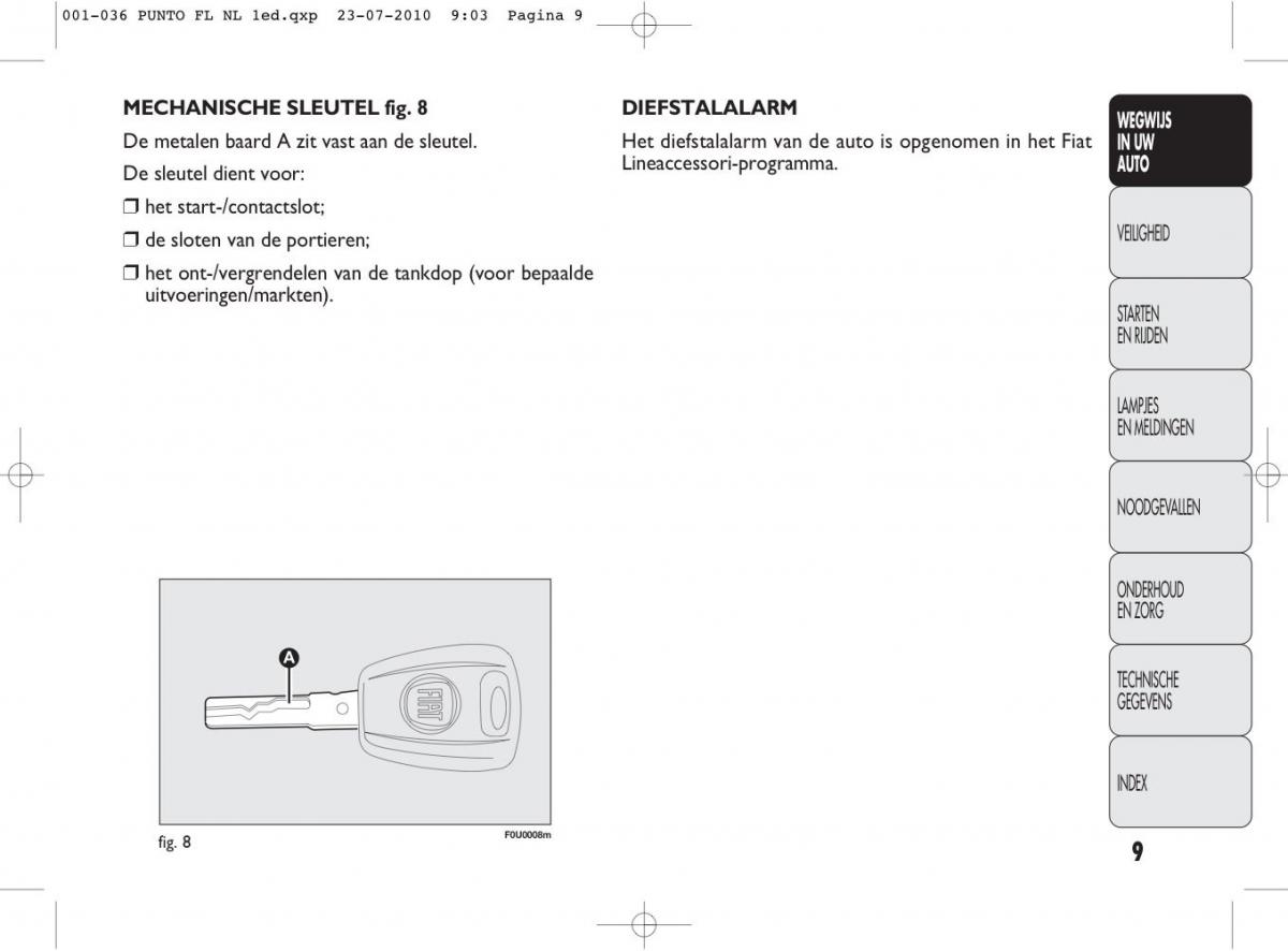 Fiat Punto Evo handleiding / page 11