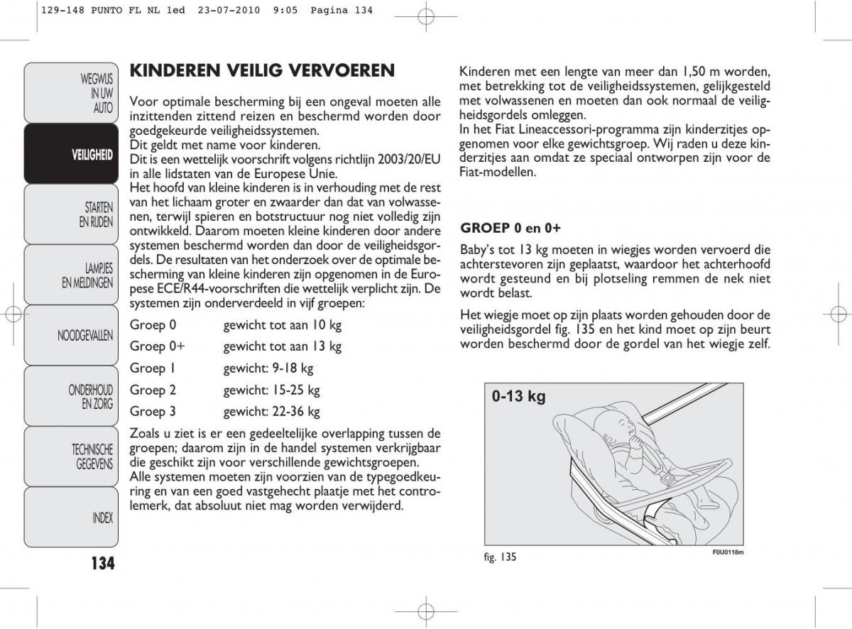 Fiat Punto Evo handleiding / page 136