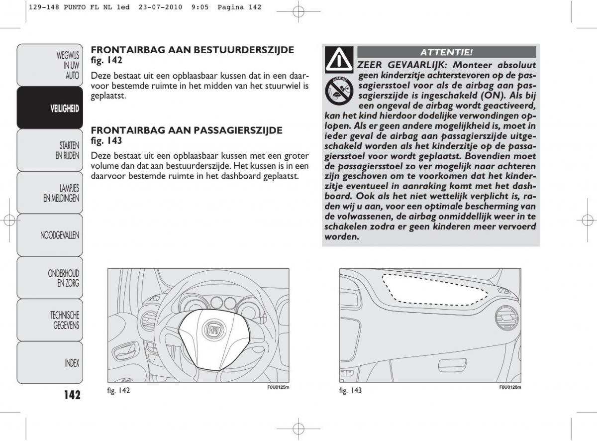 Fiat Punto Evo handleiding / page 144