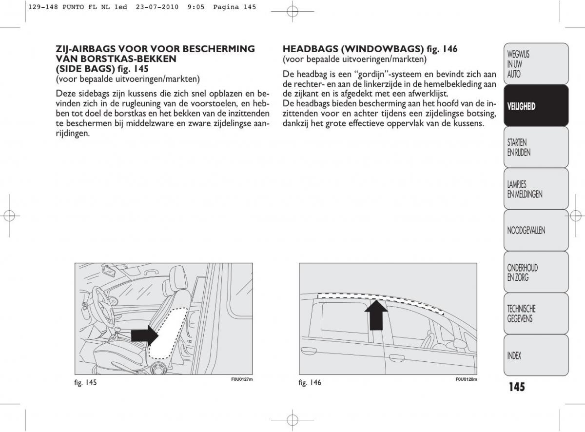 Fiat Punto Evo handleiding / page 147