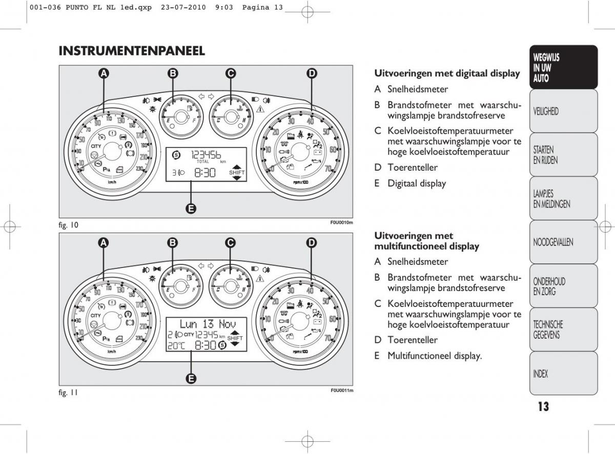 Fiat Punto Evo handleiding / page 15