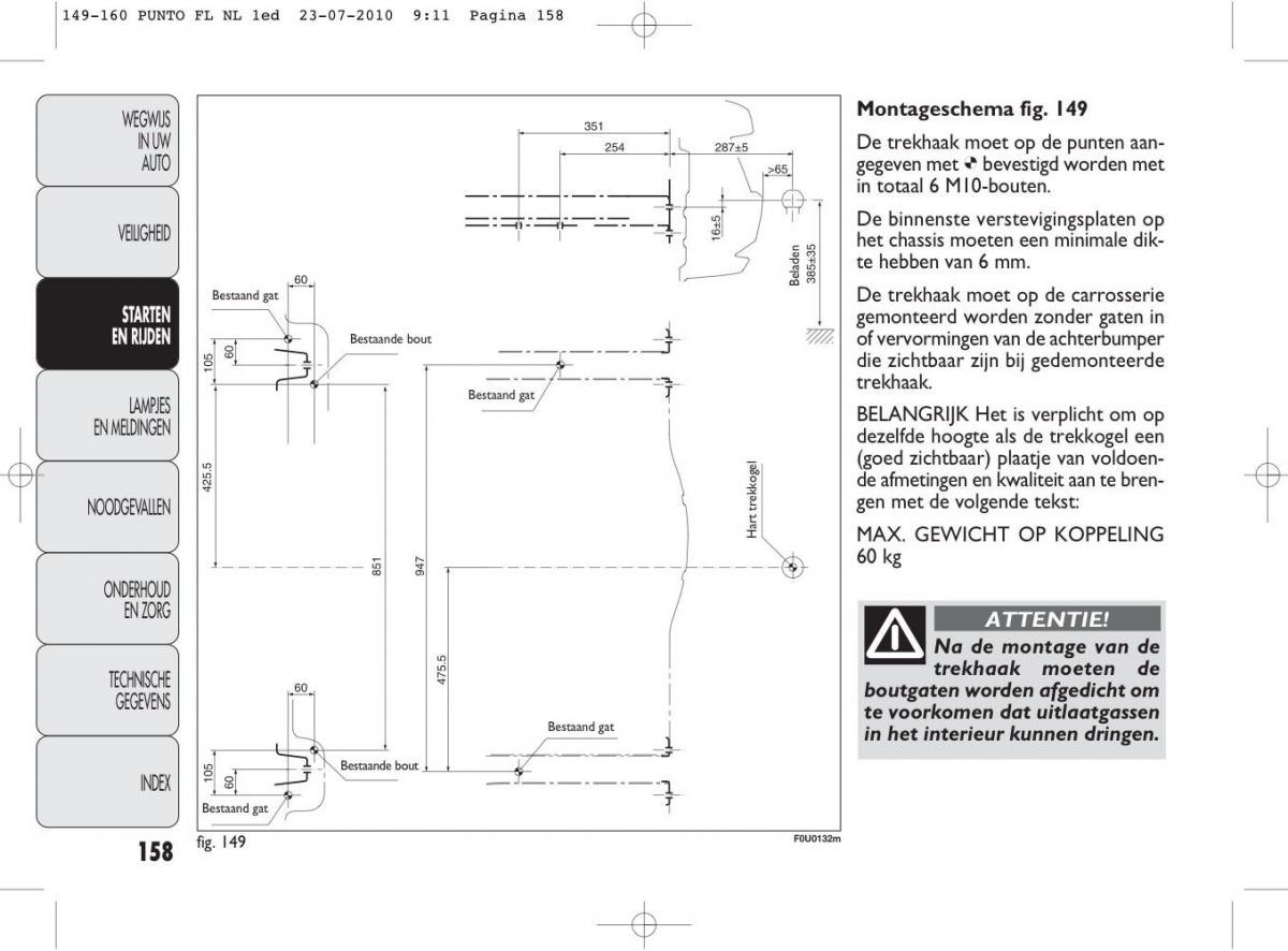 Fiat Punto Evo handleiding / page 160